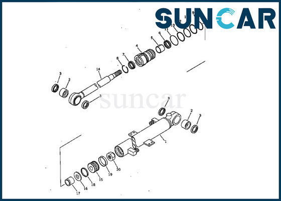 707-00-50650 cilindro do crescimento que sela o selo Kit For Excavator Model do reparo de Kit Komatsu PW05-1