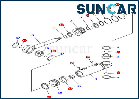 Jogo hidráulico do selo do cilindro de Tlit da escavadora das partes 707-99-43690 do OEM de D61EX-15 D61PX-15 KOMATSU