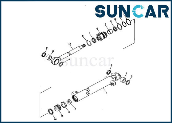 Serviço Kit For Komatsu Mini Excavator PC05-6 da substituição do jogo 707-00-50680 do selo do cilindro da cubeta