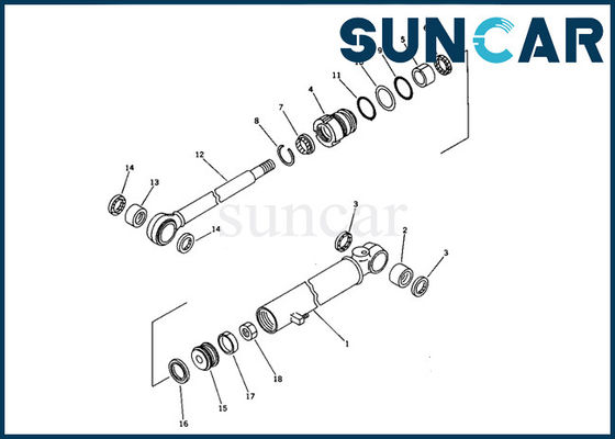 707-00-50691 selo tranquilo hidráulico Kit Swing Sealing Kit Fits PC05-6 KOMATSU do reparo do cilindro