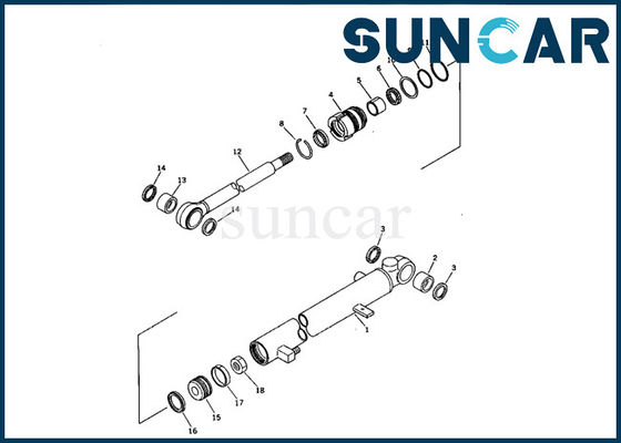 707-00-55010 selo Kit Komatsu PC07-1 Mini Excavator Inner Repair Parts do cilindro do braço