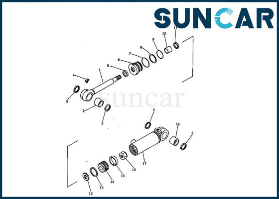 707-00-60310 cilindro de lâmina que sela o reparo Kit Mini Excavator Replacement do selo de Kit Komatsu PC05-1
