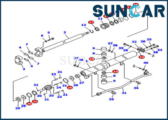 Serviço Kit Bulldozer Cylinder Seal Kits do cilindro 707-99-25890 KOMATSU do elevador D85ESS-2