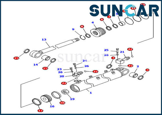 707-99-40120 escavadoras da esteira rolante que aparam o selo Kit Fits Komatsu Parts Models D65EX-15E0 do cilindro