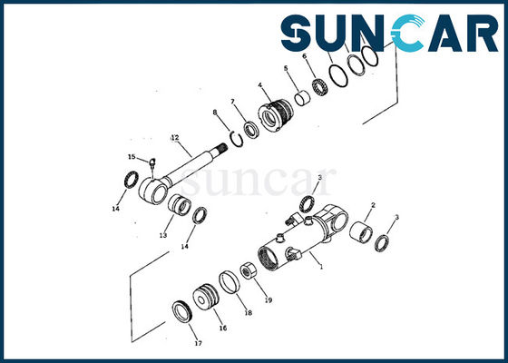 707-98-11210 peças internas hidráulicas do jogo PC07-2 de Kit Komatsu Boom Cylinder Service do selo do reparo do cilindro
