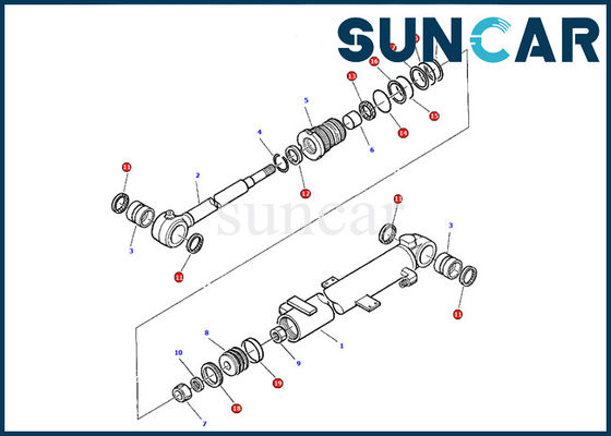 878000380 reparo Kit Excavator Inner Gasket Kit do selo de Kit Komatsu PC05-7 do serviço do cilindro do crescimento