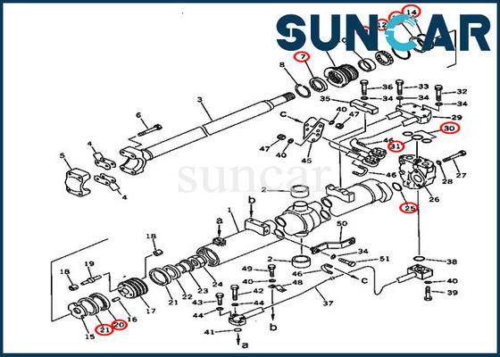 707-98-37580 modelos das escavadoras da esteira rolante de Kit Fits D85A-21 KOMATSU do selo do cilindro do elevador da lâmina