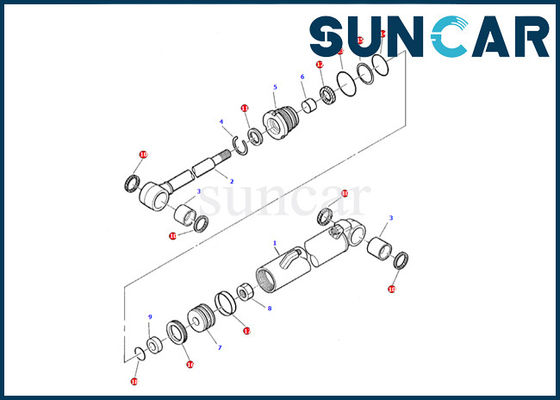 878000382 jogo interno da gaxeta do selo do óleo do reparo de Kit Komatsu Excavator PC05-7 do selo do cilindro do balanço do crescimento