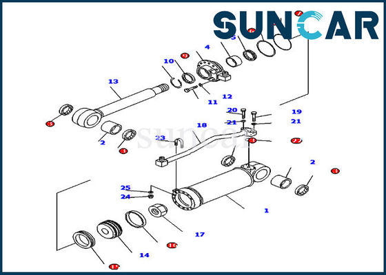 D85ESS-2 D85ESS-2A KOMATSU hidráulica sela o jogo de reparação do selo do cilindro do estripador 707-99-52180