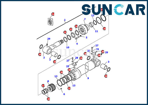 707-99-35300 jogo do serviço do selo do óleo do reparo de Kit Komatsu Excavator Inner do selo do cilindro do balanço do crescimento