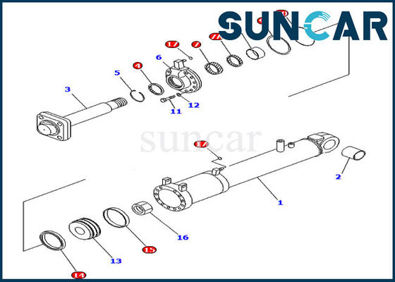 707-99-53620 7079953620 jogos do serviço do cilindro da inclinação de lâmina para KOMATSU D85EX-15E0 D85MS-15