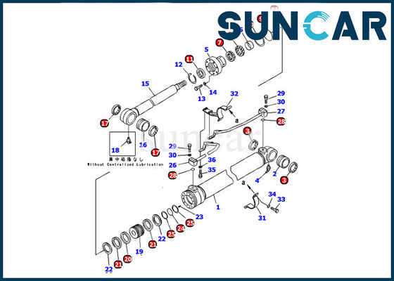 Jogo interno do serviço das peças de Kit Fits Excavator Machinery PC130-7 do selo do cilindro do crescimento de KOMATSU 707-99-37300