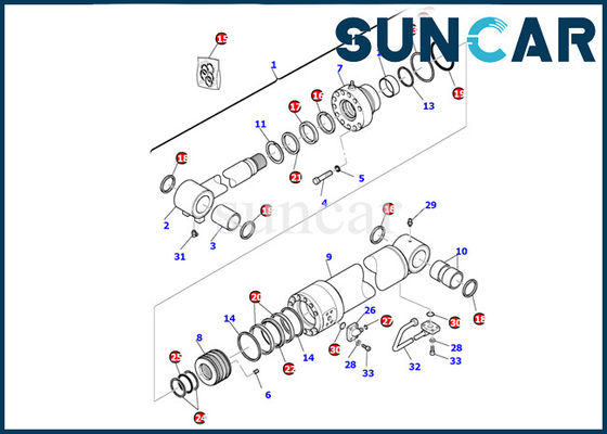 707-99-41300 máquina escavadora hidráulica de Kit Gasket Kits For Komatsu do selo do cilindro de lâmina dos selos PC110R-1