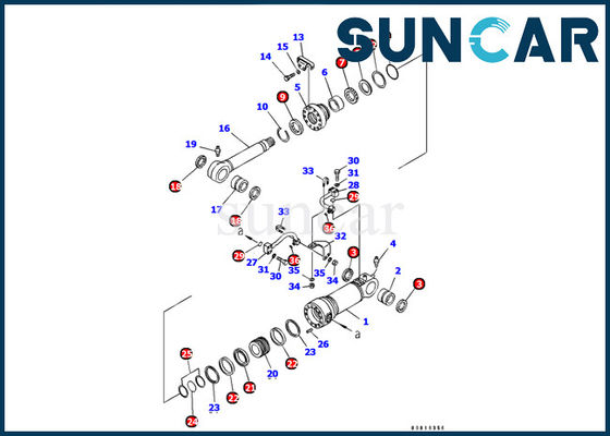 707-99-44290 serviço Kit Cylinder Repair Seal Kit do cilindro de lâmina para a máquina escavadora de KOMATSU PC128US-2-A