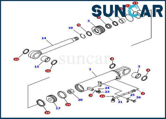 Os jogos de reparação hidráulicos do cilindro do jogo 707-99-43710 do selo do elevador do estripador cabem a escavadora de D85EX-15R KOMATSU