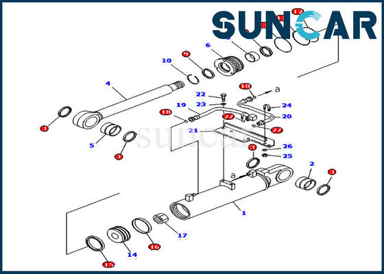 707-98-43650 cilindro do elevador do estripador que sela Kit Repair Service Kit For D85EX-15 KOMATSU