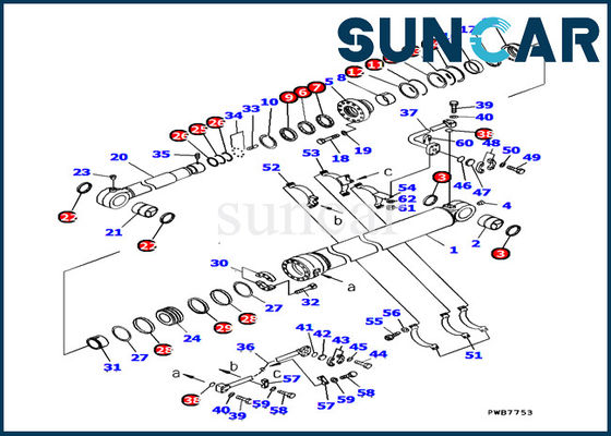 Jogos do selo do cilindro da cubeta do jogo 707-99-67290 do serviço de KOMATSU para PC1100-6 a máquina escavadora Inner Parts