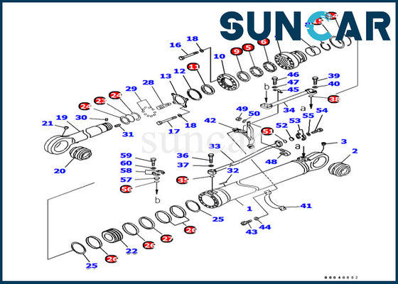 707-99-69780 o selo Kit Hydraulic Cylinder Service Kit do cilindro do braço cabe a máquina escavadora de KOMATSU PC1250-7