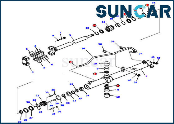 707-99-27310 furo hidráulico do cilindro 60MM Rod 85MM de Kit Crawler Dozers Seal Fits do selo do óleo de KOMATSU