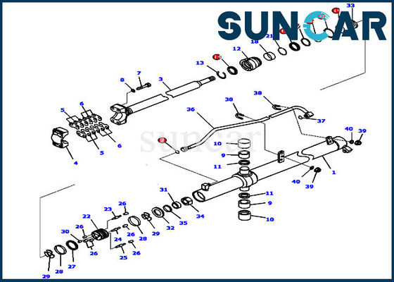 Reparo do cilindro do elevador do jogo 707-99-27110 do selo ISO9001 que sela as peças de serviço de Kit For D65WX-16 KOMATSU
