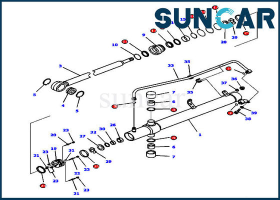 707-99-26730 selo Kit For Models D65EX-16 D65PX-16 KOMATSU do cilindro do elevador da lâmina da escavadora