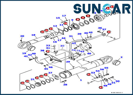 PC1250-7 modela o selo Kit Komatsu Excavator Inner Parts do cilindro do carregador de cubeta de 707-99-77010 KOMATSU
