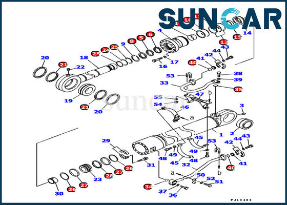 Máquina escavadora Inner Repair de Kit Parts For PC1250LC-8 do serviço do cilindro da cubeta do jogo 707-99-77190 do selo de KOMATSU