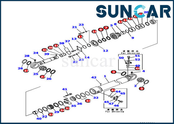 707-99-89270 jogo de Arm Cylinder Service da máquina escavadora do jogo PC1250-7 da selagem de KOMATSU da resistência de óleo
