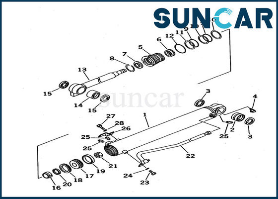 KOMATSU hidráulica sela 707-98-13020 PC12UU-2 a máquina escavadora Bucket Cylinder Inner parte o jogo do selo