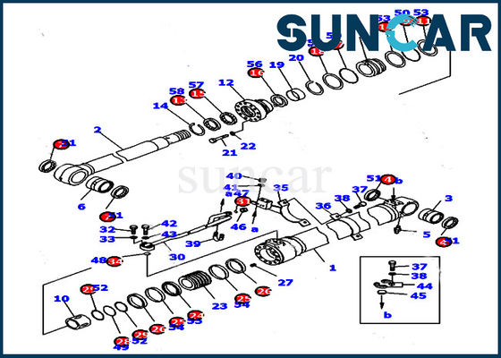 707-99-39680 jogo interno do serviço de reparações da maquinaria de Kit For PC128UU-1 do selo do cilindro do braço de KOMATSU