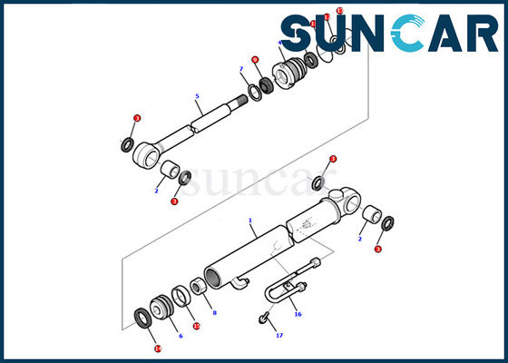 Resistência de óleo de Inner Repair Parts da máquina escavadora de KOMATSU PC12R-8 do jogo 878000498 do selo do cilindro da cubeta