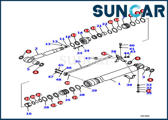 Modelo hidráulico de Seal Kit PC138US-10 da máquina escavadora dos jogos de reparação 707-99-39770 KOMATSU do cilindro do braço