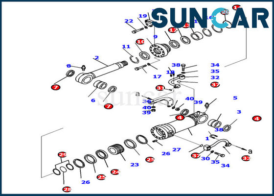 707-99-39790 jogos do selo do cilindro de lâmina de KOMATSU para as peças de reparo do cilindro da mão esquerda PC138US-10