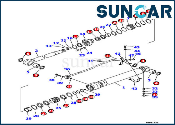 707-99-45170 jogo de Arm Cylinder Seal do modelo de Hydraulic Repair Parts Pc130-8 da máquina escavadora de KOMATSU
