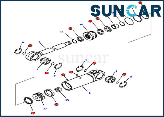 707-99-43740 7079943740 peças internas de Kit Fits D65PX-16 KOMATSU do selo do cilindro da inclinação de lâmina da escavadora