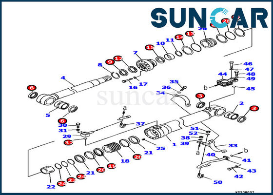 707-99-46430 jogo de reparação interno de Kit For Excavator PC180LC-7 do selo do cilindro do elevador do crescimento de KOMATSU