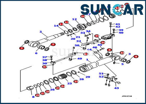 Modelo Service Kit dos jogos PC190LC-8 do selo do reparo do cilindro do crescimento da máquina escavadora 707-99-46440 de KOMATSU