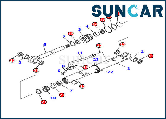 707-98-04720 peças de Hydraulic Cylinder Inner da máquina escavadora de Kit Fits PC14R-3 do selo do cilindro do braço de KOMATSU
