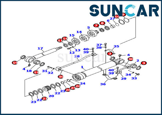 707-99-24730 jogos de reparação do cilindro da cubeta de Sealing Kit Oil Resistance PC130F-7 da máquina escavadora de KOMATSU