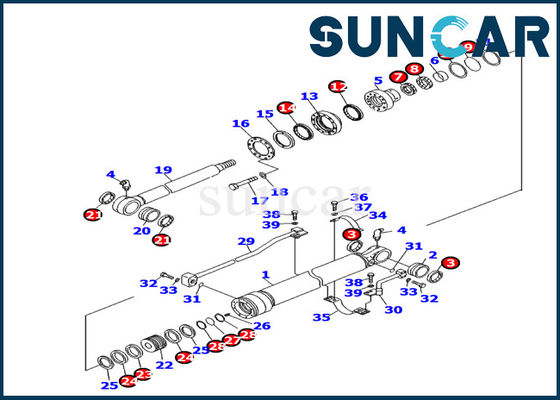 707-99-24740 máquina escavadora interna Repair Kits de Kit Fits PC130F-7 KOMATSU do selo das peças do cilindro da cubeta