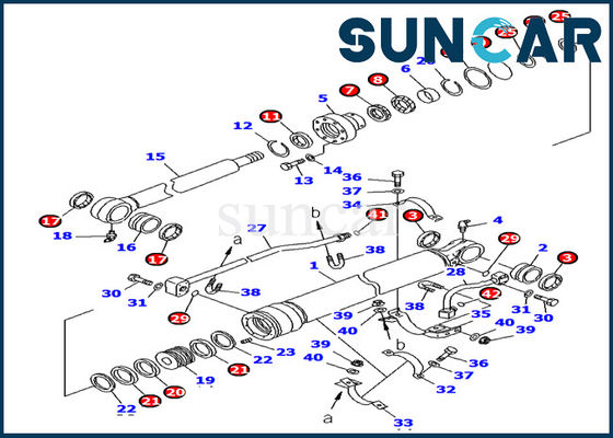 707-99-27680 máquina escavadora Seal Kit da resistência de óleo de Kit Komatsu PC138US-8 do selo do cilindro da cubeta