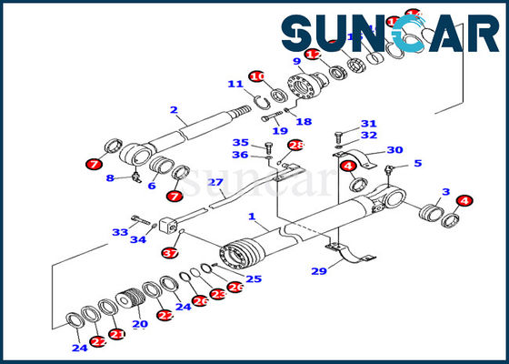 Máquina escavadora Bucket Cylinder Seal Kit Machinery Sealing Repair Parts de PC138US-8 KOMATSU 707-99-27780