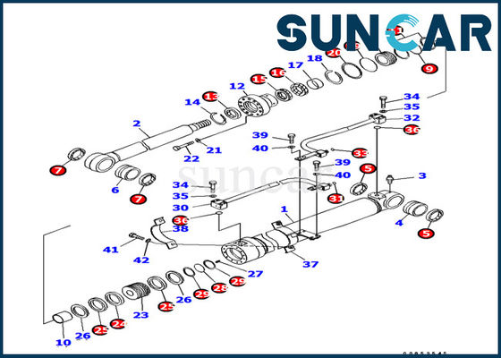 707-99-37170 modelos de Kit For Komatsu Excavator PC138US-8 do reparo do selo do cilindro do crescimento