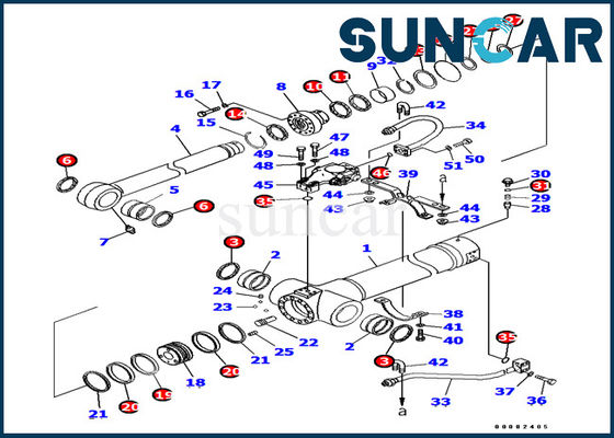707-99-38440 7079938440 jogo do serviço do CYL da máquina escavadora do jogo PC138US-8 KOMATSU do selo do cilindro do braço
