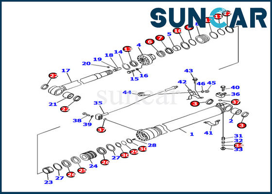 Máquina escavadora Inner Parts Service Kit Replacement do jogo PC130F-7 do selo do cilindro do braço de KOMATSU 707-99-45180
