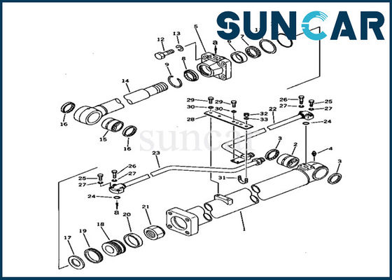 Jogo do selo do reparo da máquina escavadora PC150-1 dos jogos do selo do cilindro do crescimento do jogo 707-98-38510 do serviço de KOMATSU