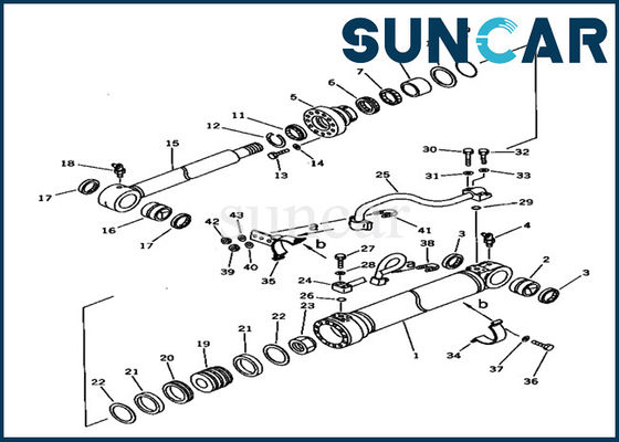 Selo Kit Replacement For Excavator PC150-5 do jogo 707-98-38520 do serviço do cilindro do crescimento de KOMATSU
