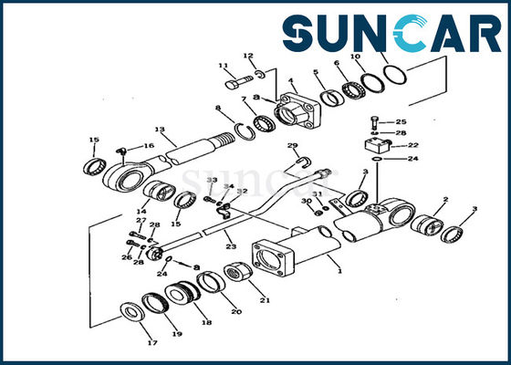 707-98-45100 jogo interno do serviço das peças de reparo de Kit Komatsu Excavator PC150-1 do selo do cilindro do braço