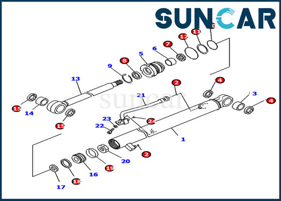 Jogo do selo do cilindro do braço de Kit Parts Komatsu Excavator 707-98-05660 do serviço PC18MR-2