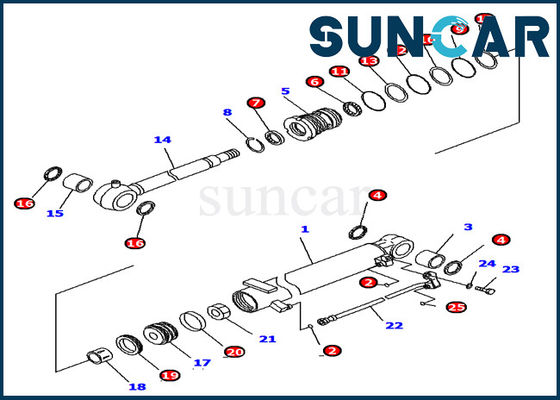 707-98-12390 modelo de Kit Replacement For Excavator do reparo do selo do cilindro do jogo PC16R-3 da selagem de KOMATSU